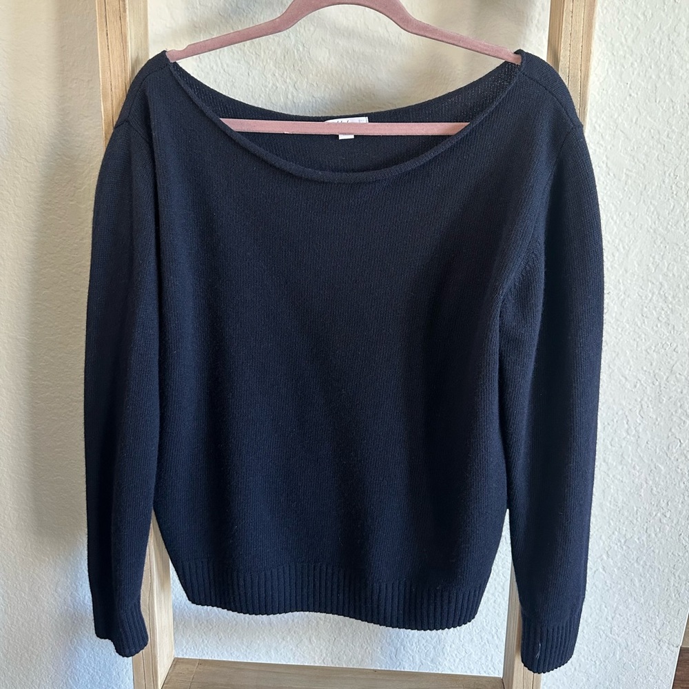 Subdued Navy Off The Shoulder Sweater (Italy’s Brandy Melville) One Size
